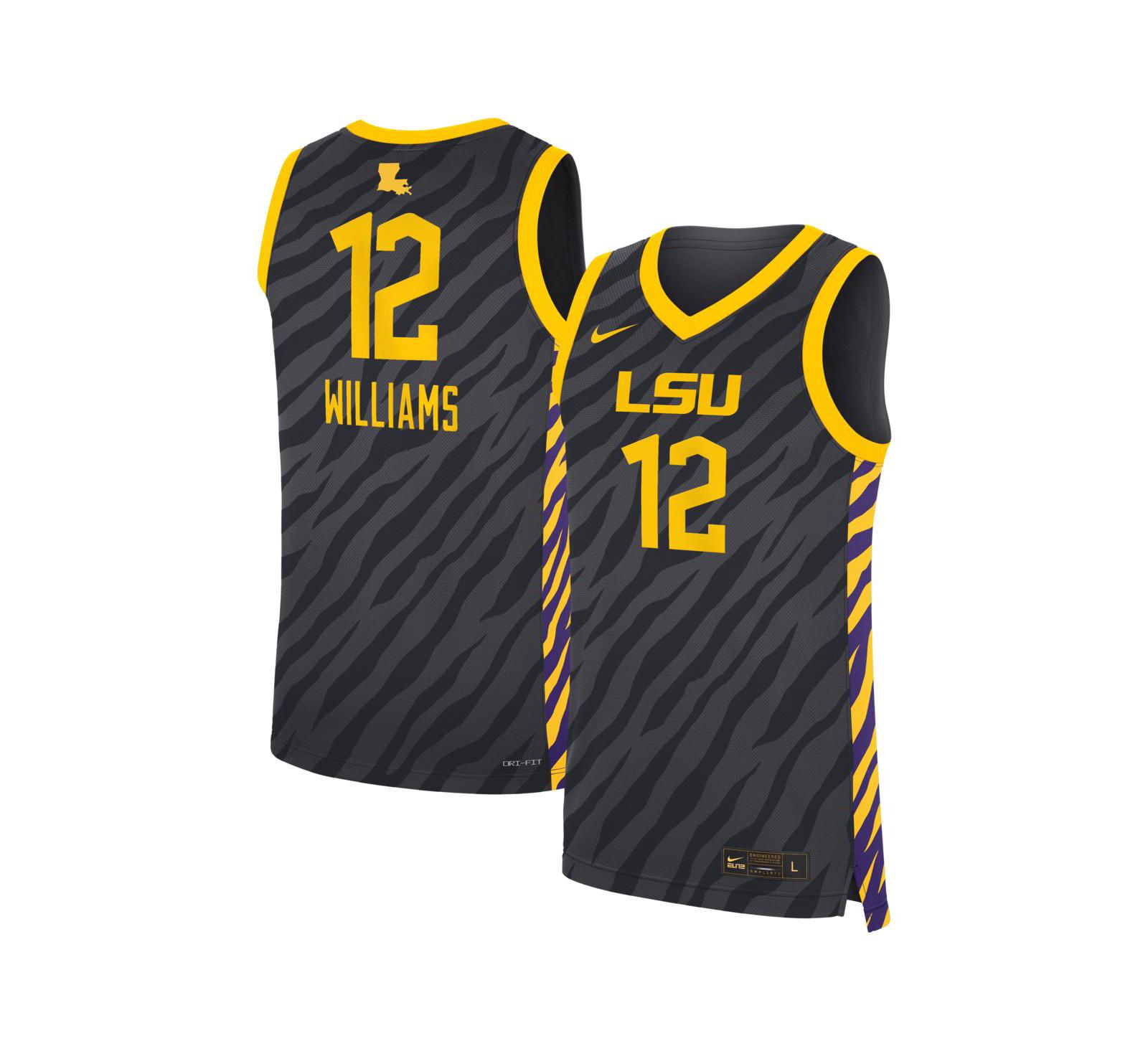 Nike Men's & Women's Mikaylah Williams Anthracite LSU Tigers Replica Basketball Jersey