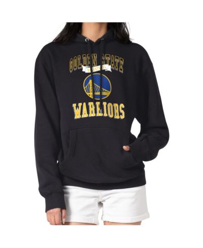 G-III 4Her by Carl Banks Women's Black Golden State Warriors Graphic Fleece Pullover Hoodie