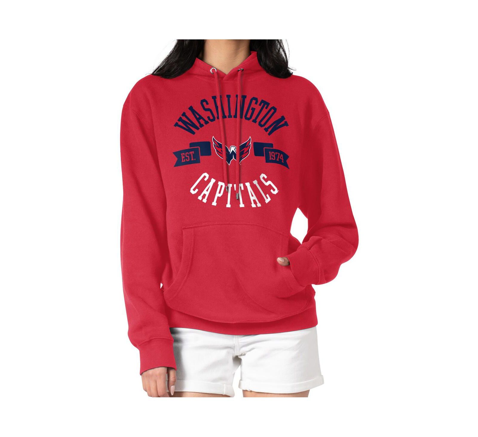 Женское худи G-III 4Her by Carl Banks Red Washington Capitals City Graphic Fleece Pullover