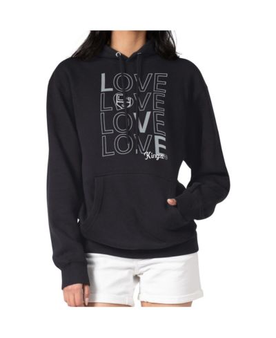 G-III 4Her by Carl Banks Women's Black Los Angeles Kings Hockey Love Fleece Pullover Hoodie