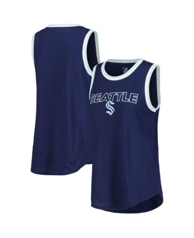 G-III 4Her by Carl Banks Women's Deep Sea Blue Seattle Kraken Strategy Tank Top