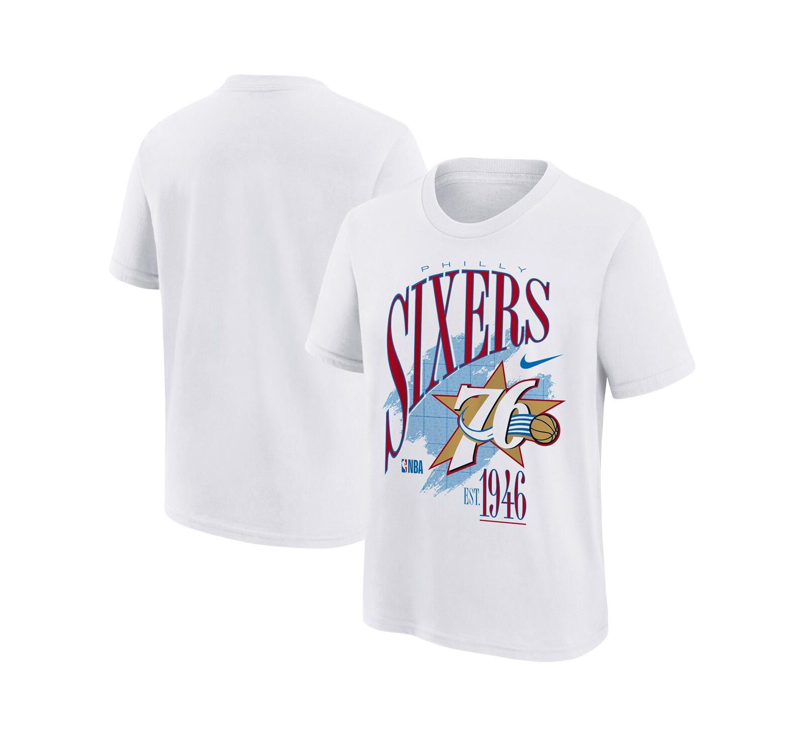 Футболка Nike Big Boys and Girls White Philadelphia 76ers Hardwood Classics Champs Max90
