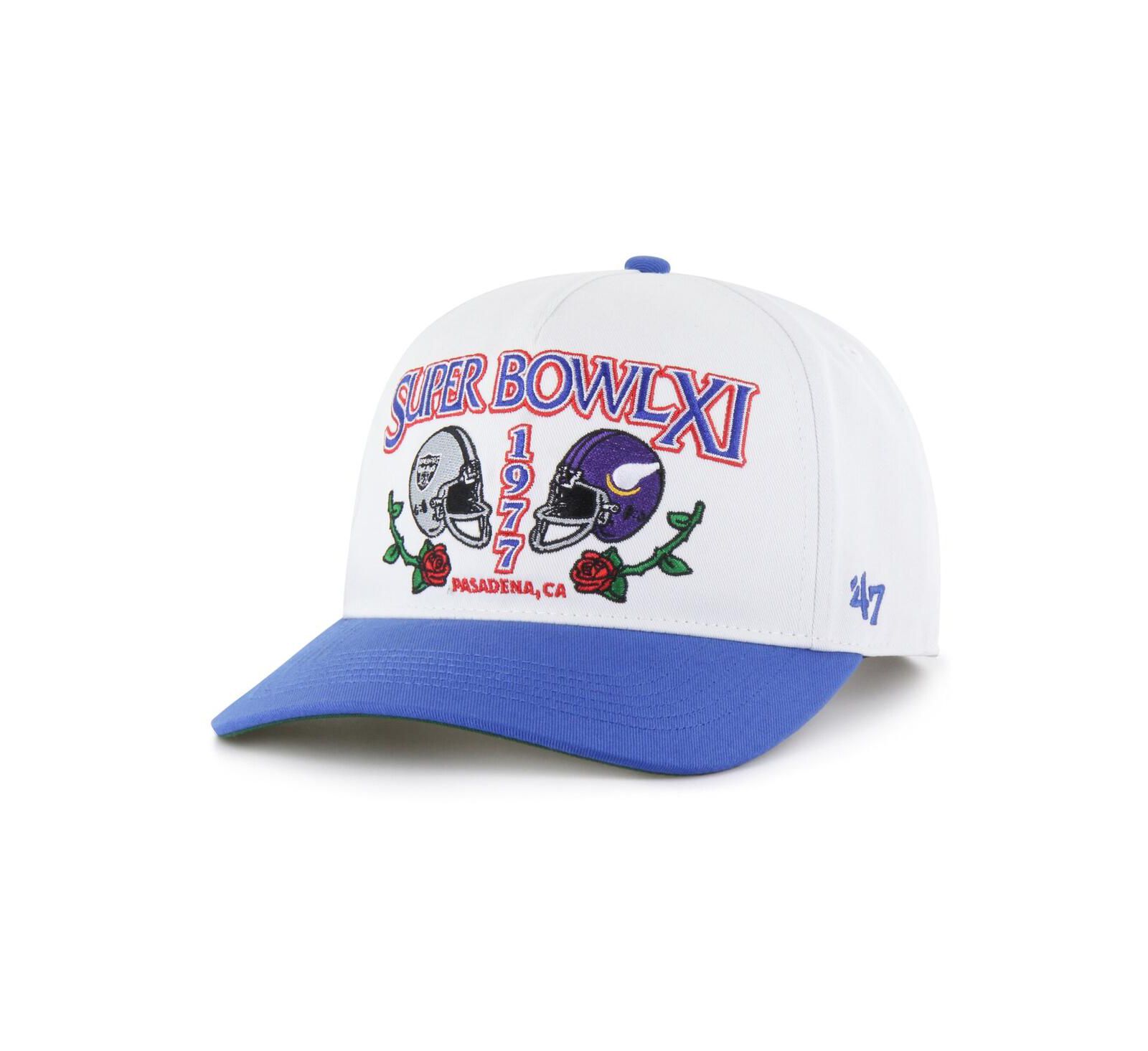 '47 Brand Men's White/Royal NFL Multi-Team Throwback Dueling Logos Adjustable Hitch Hat