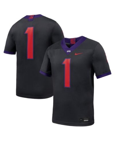 Nike Men's 1 Anthracite TCU Horned Frogs Alternate Game Football Jersey