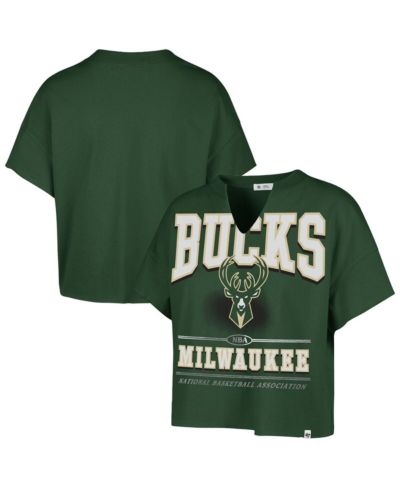 Женская футболка '47 Brand Milwaukee Bucks Hunter Green