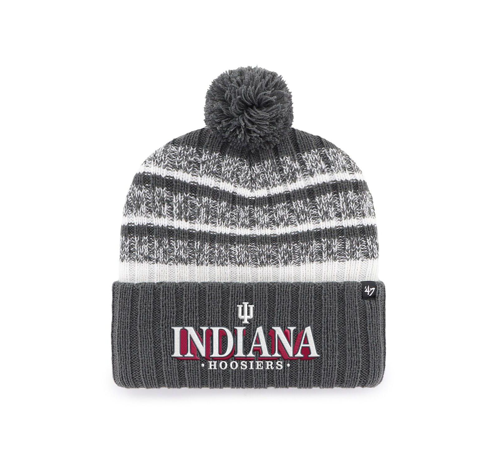 Мужская вязаная шапка '47 Brand Charcoal Indiana Hoosiers Tavern с отворотом