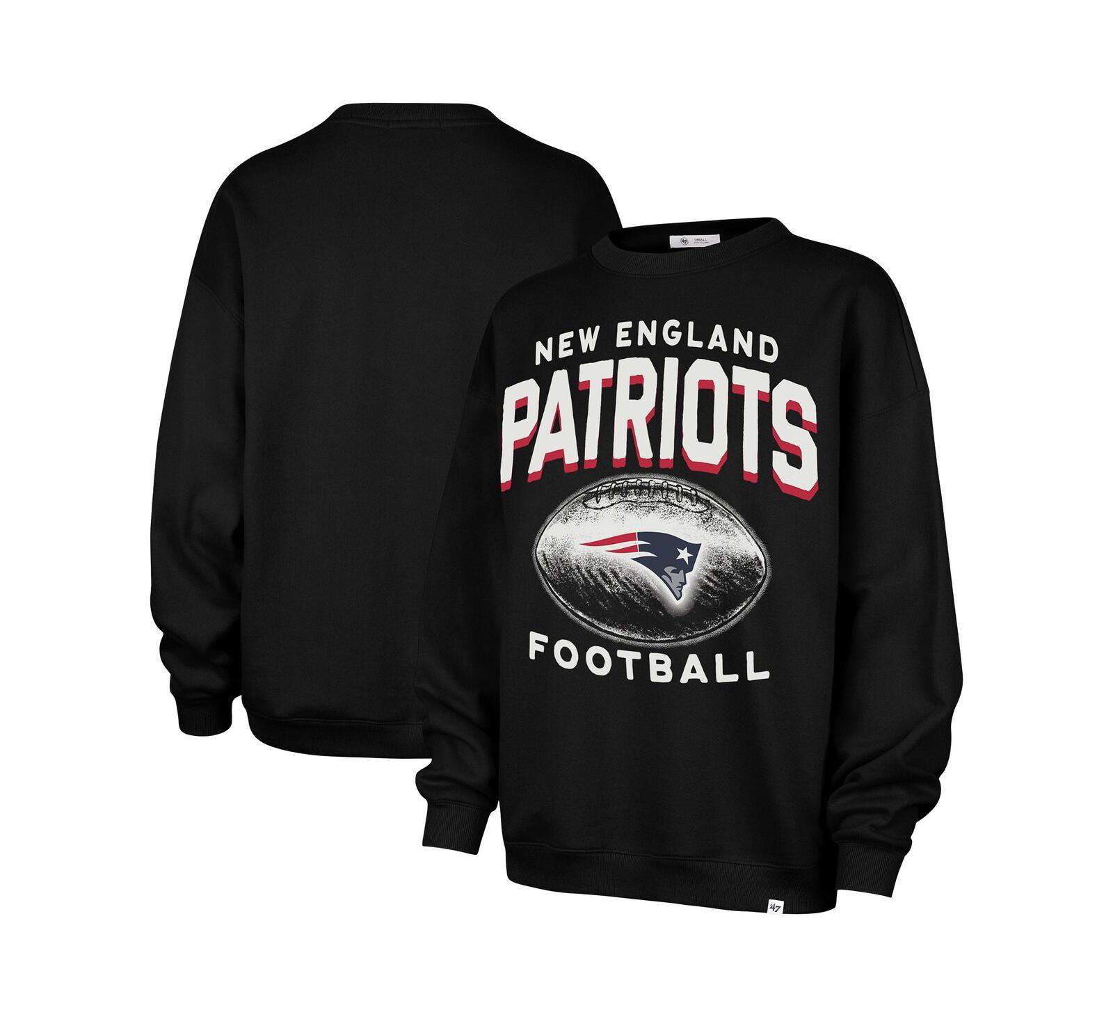 '47 Brand Women's Black New England Patriots Arch Cloud Oversized Sweatshirt