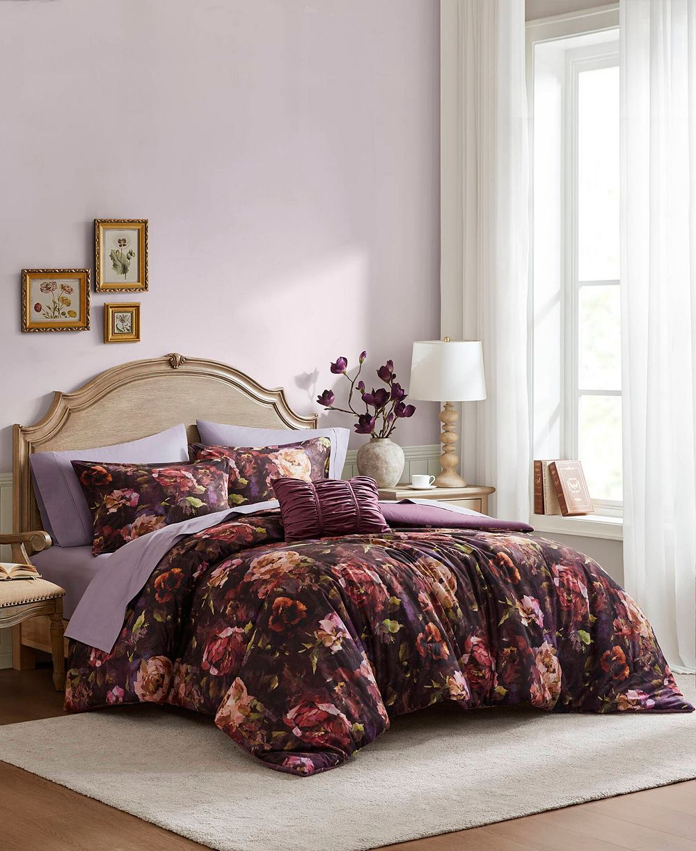 Комплект покрывал Madison Park Seraphina Velvet Floral Print 4-Pc. King