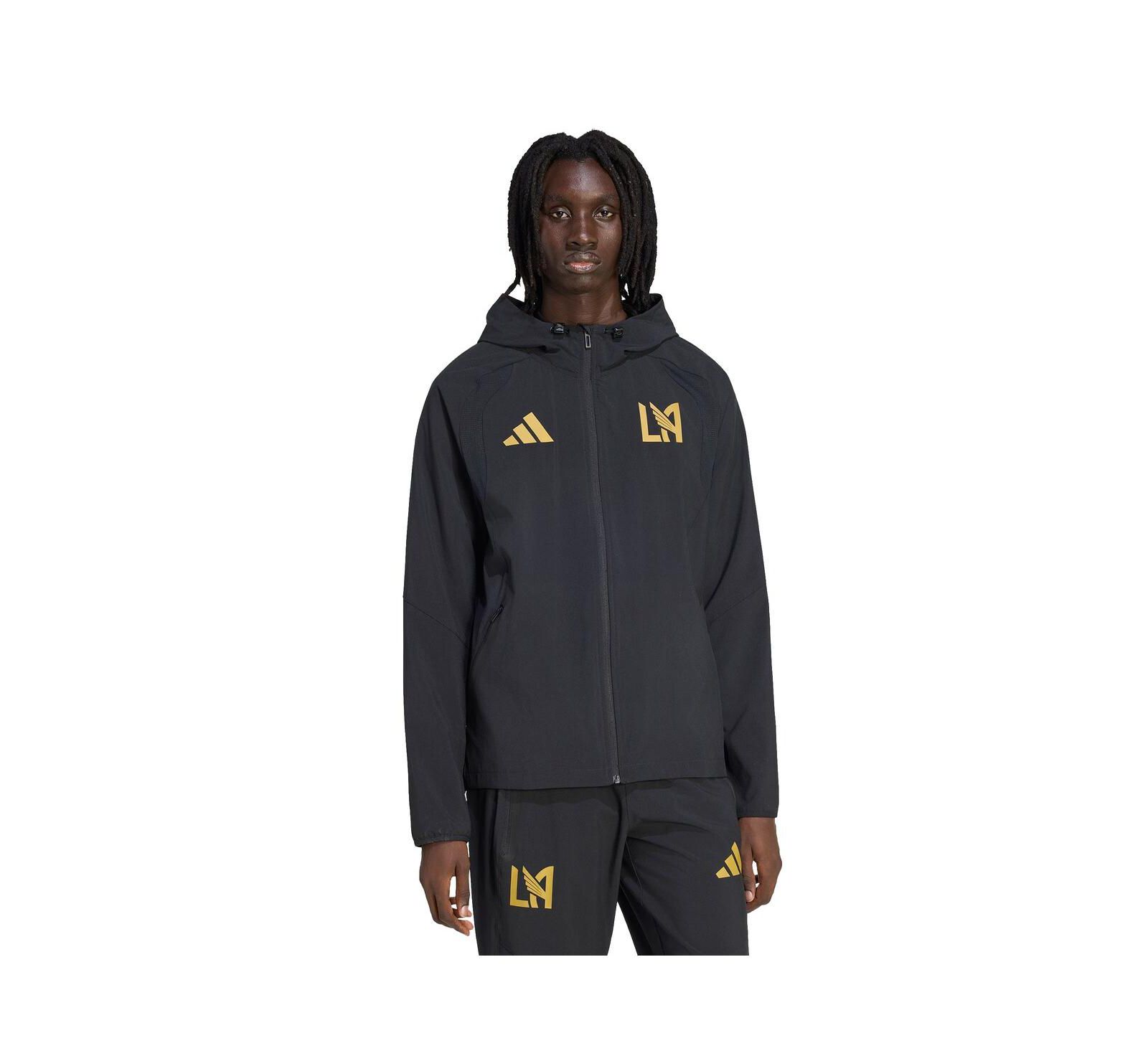 Мужская ветровка Adidas LAFC Tiro с капюшоном на молнии, черная