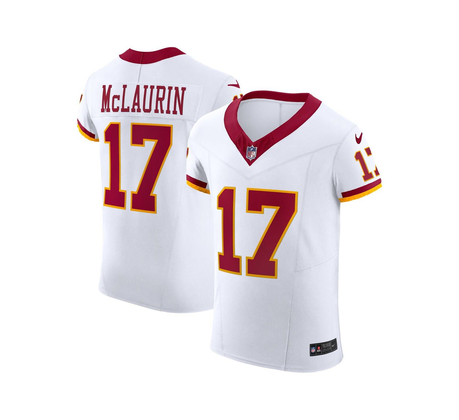 Мужская джерси Nike Terry McLaurin White Washington Commanders Alternate 2 Super Bowl Era Vapor F.U.S.E. Elite
