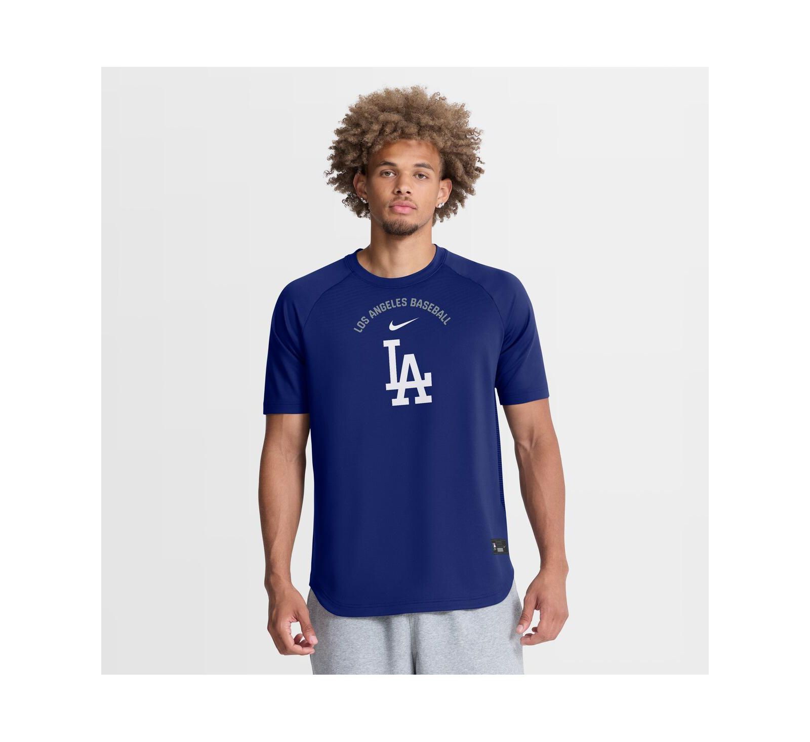Nike Men's Royal Los Angeles Dodgers Authentic Collection Batting Practice Pre-Game Raglan Dri-FIT T-Shirt