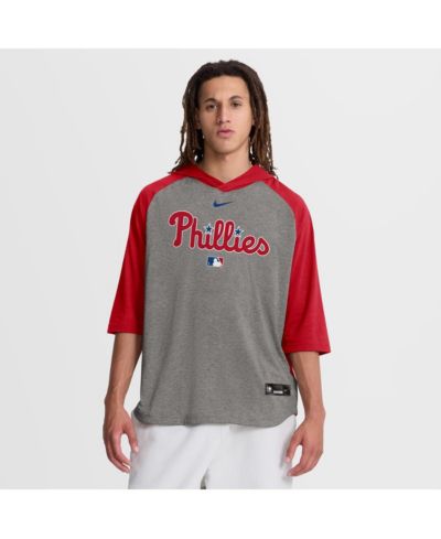 Nike Мужская футболка с капюшоном и рукавом 3/4 Philadelphia Phillies Authentic Collection Flux Dri-FIT, Red