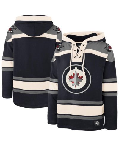 Мужское худи '47 Brand Navy Winnipeg Jets Superior Lacer Hoodie