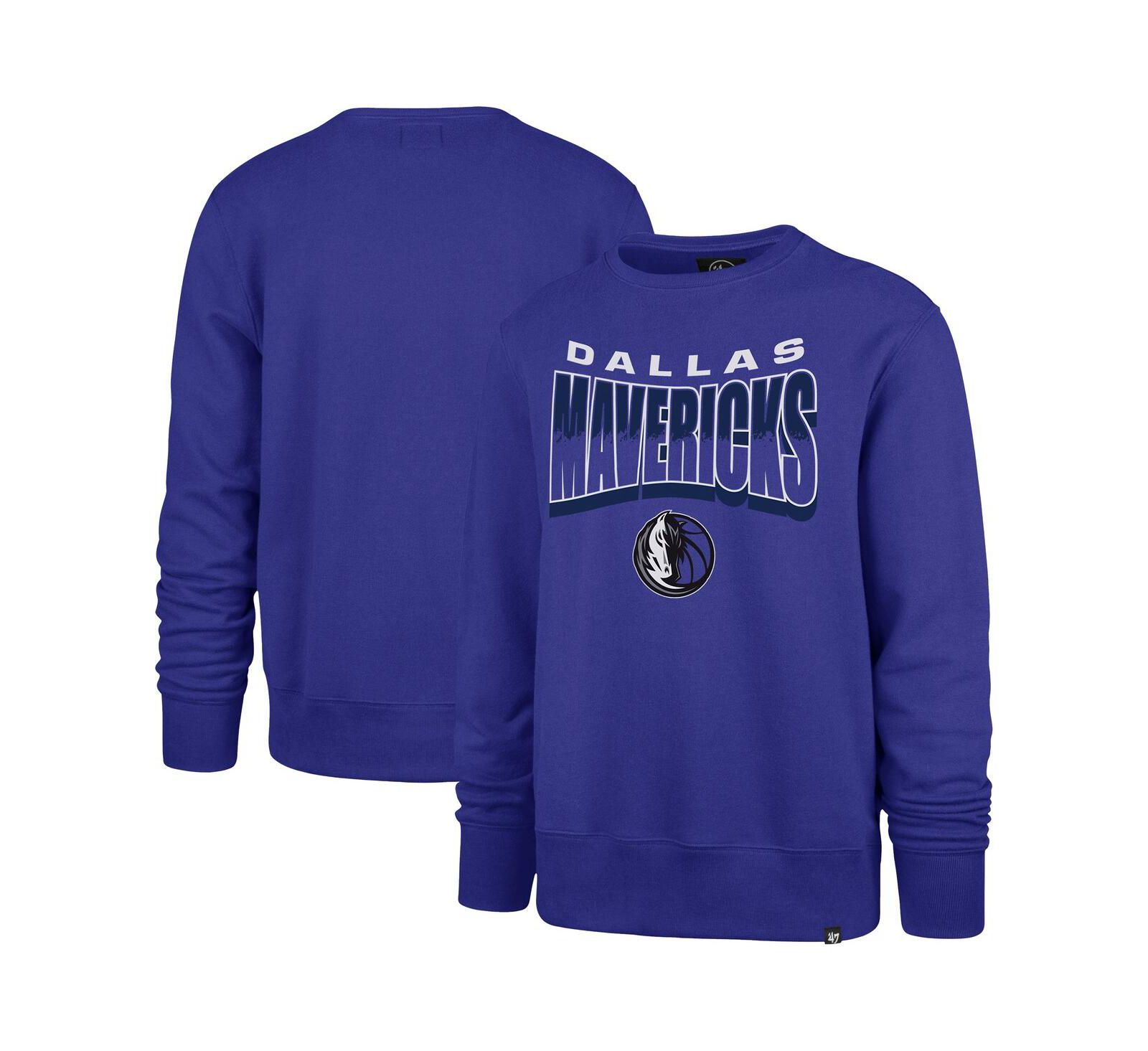 47 Men's & Women's Blue Dallas Mavericks Brush By Headline Crewneck Sweatshirt