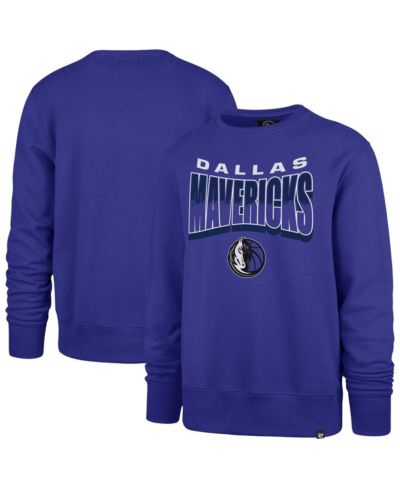 Мужской и женский свитшот '47 Brand Blue Dallas Mavericks Brush By Headline Crewneck