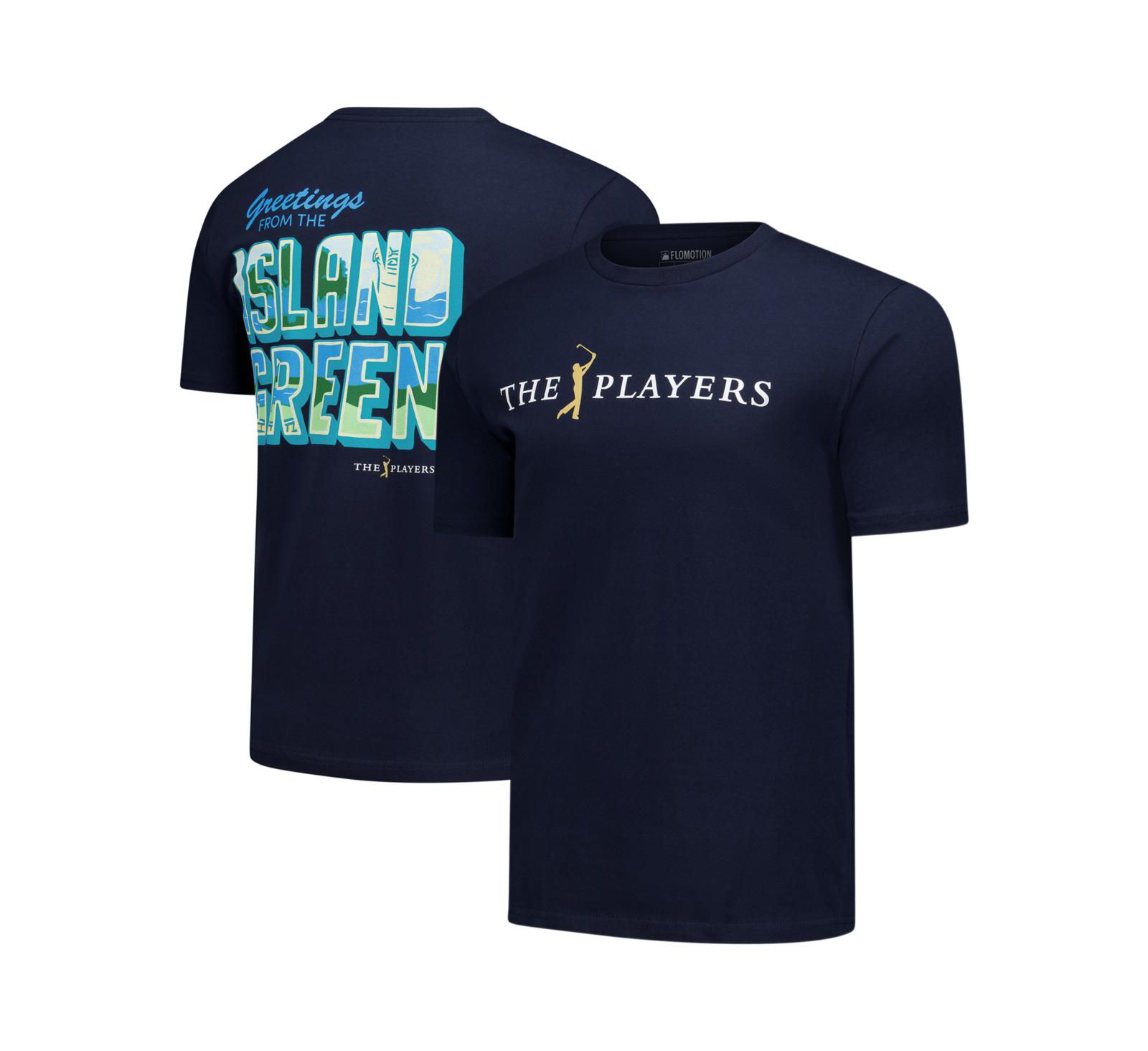 Flomotion Men's & Women's Navy THE PLAYERS Greetings from the Island Green T-Shirt