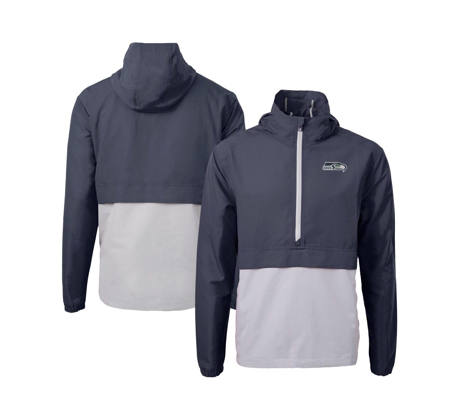 Мужская куртка-анорак Cutter & Buck Seattle Seahawks Charter Half-Zip, синяя