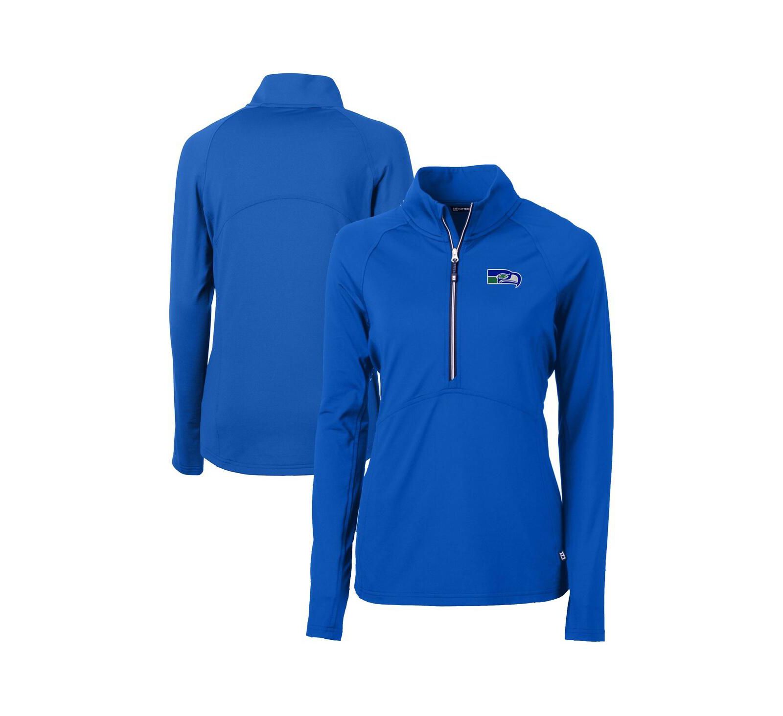 Женская кофта Cutter & Buck Seattle Seahawks Throwback Logo Adapt Eco Knit Stretch Half-Zip