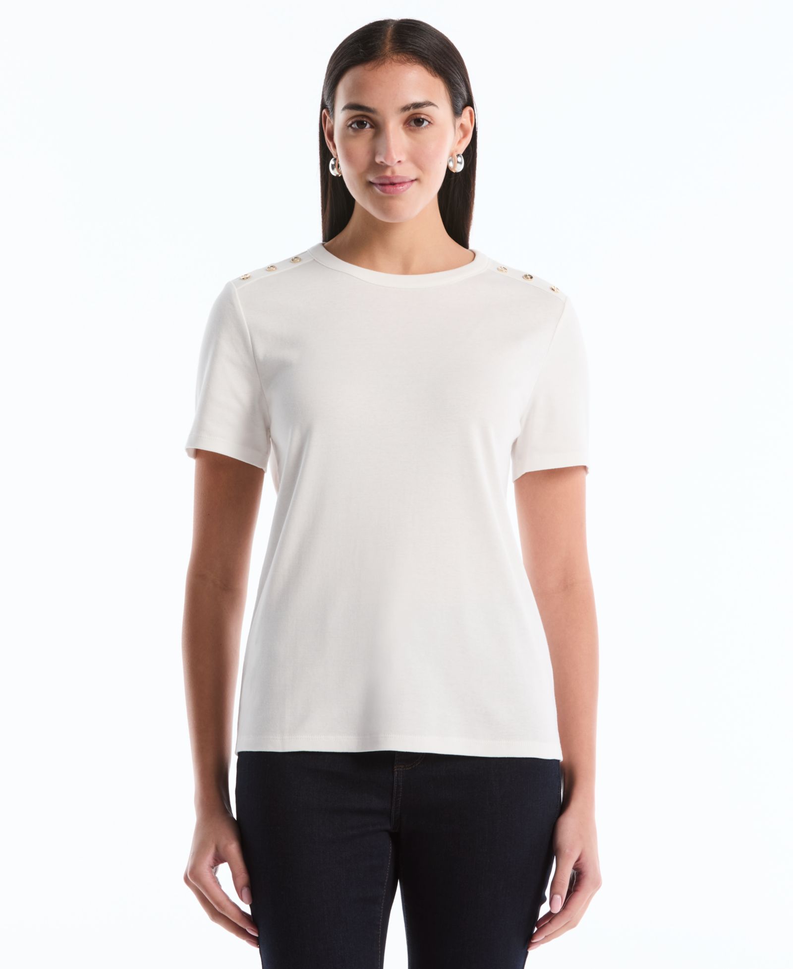 Женский топ Rafaella Petite Button Detail Short-Sleeve