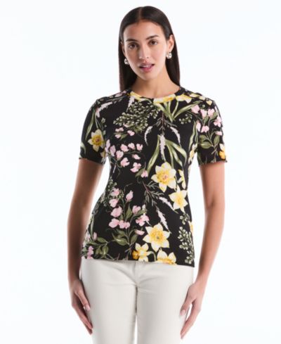 Топ Rafaella Petite Garden Print с коротким рукавом