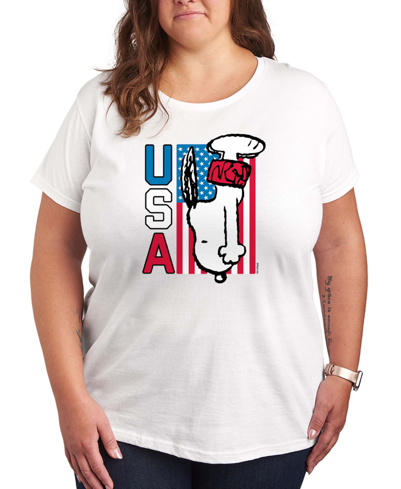 Футболка Hybrid Apparel Plus Size Peanuts Snoopy Diving USA Graphic