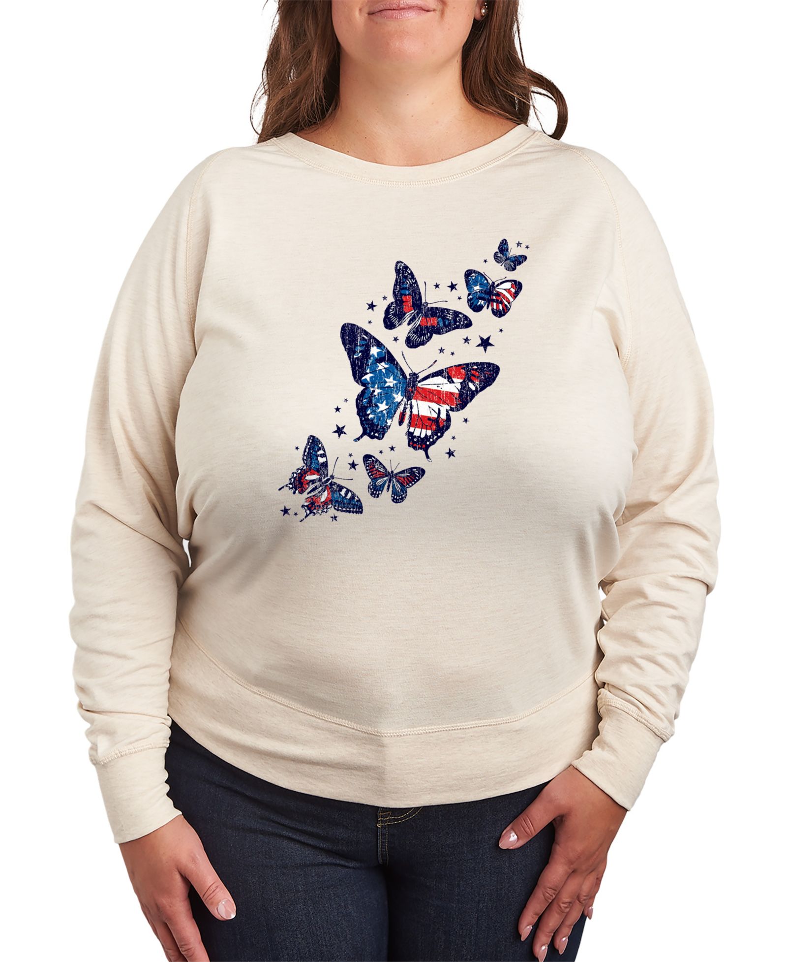 Футболка Plus Size Hybrid Apparel с принтом Patriotic Butterflies