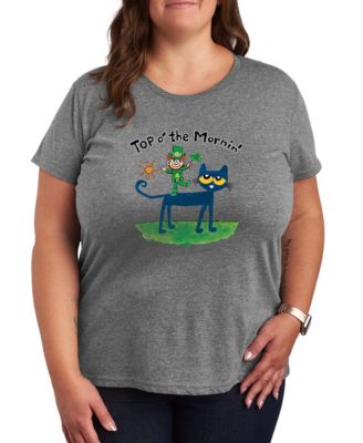 Футболка Hybrid Apparel Plus Size Pete the Cat St. Patrick's Day the Mornin' Leprechaun Graphic Crewneck