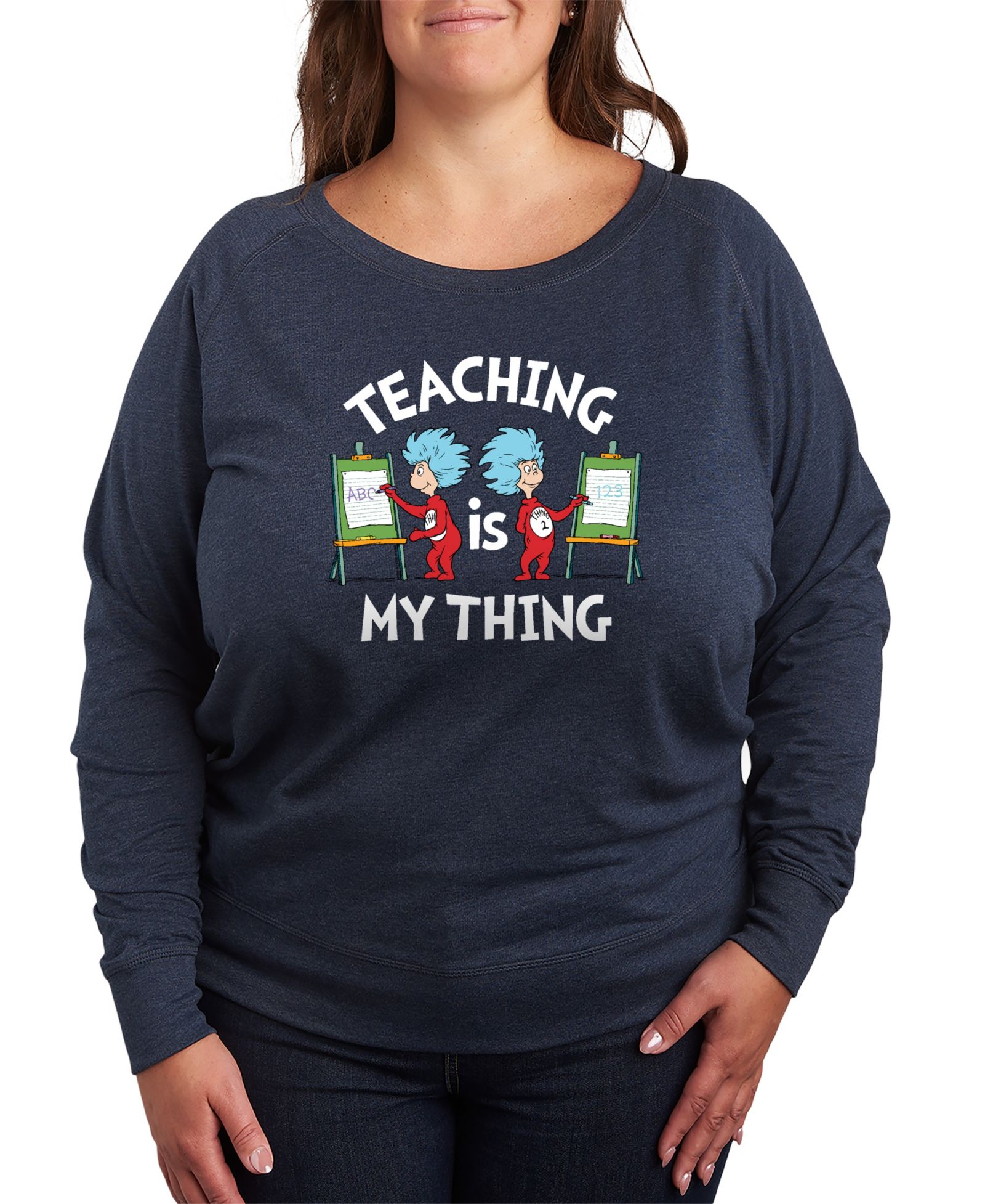 Hybrid Apparel Футболка Plus Size с принтом Dr. Seuss Teaching Is My Thing, из футера
