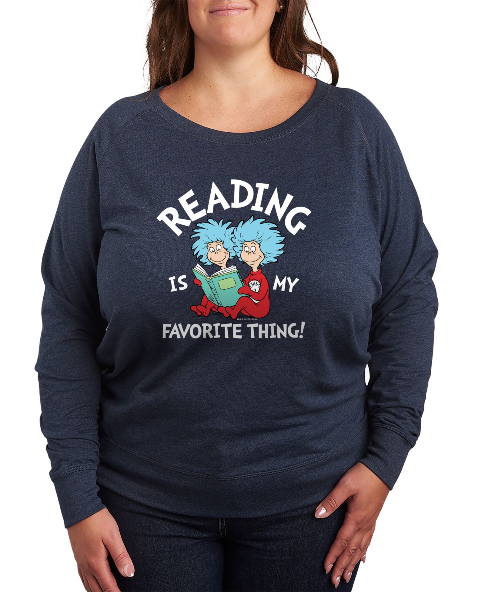 Hybrid Apparel Plus Size свитшот Dr. Seuss Reading Is My Favorite Thing