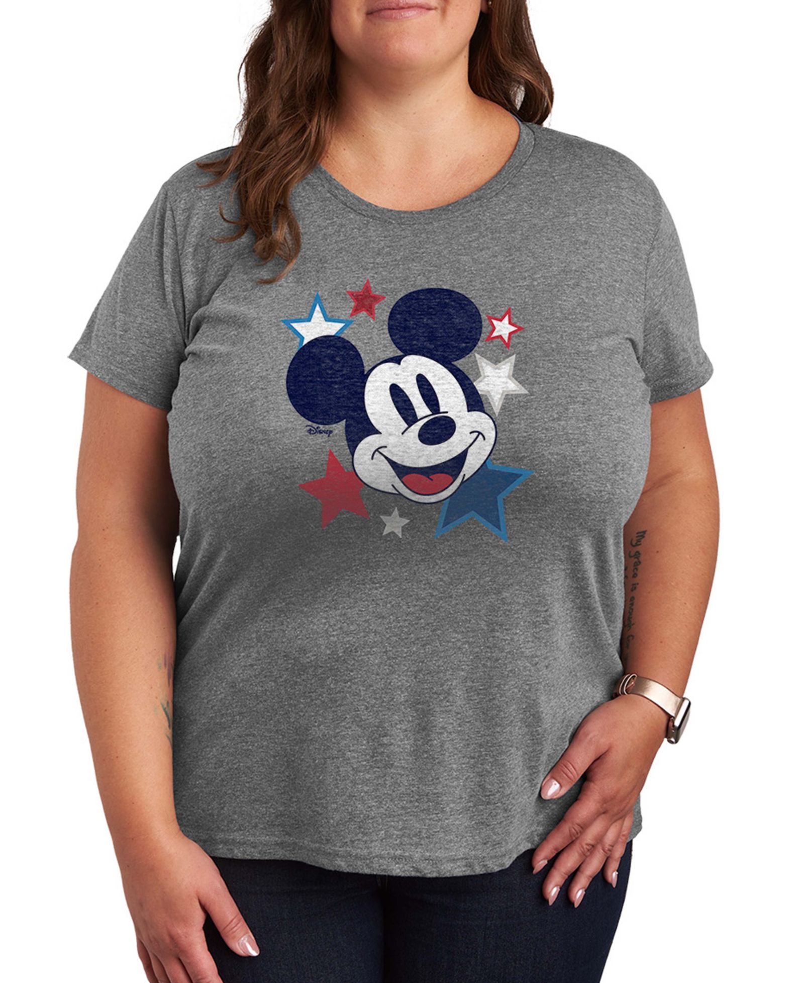 Футболка Hybrid Apparel Plus Size Disney Mickey Stars USA Graphic Crewneck
