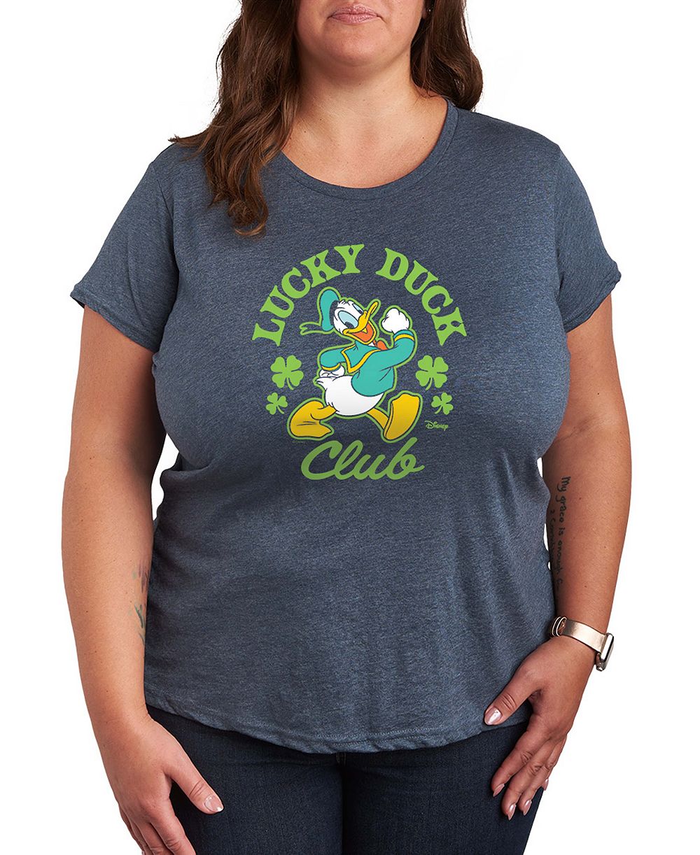 T-Shirt Hybrid Apparel Plus Size Disney St. Patrick's Day Lucky Duck Club Graphic