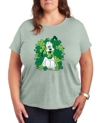 Женская футболка Hybrid Apparel Plus Size Disney St. Patrick's Day Pluto Shamrocks Short-Sleeve Graphic T-Shirt
