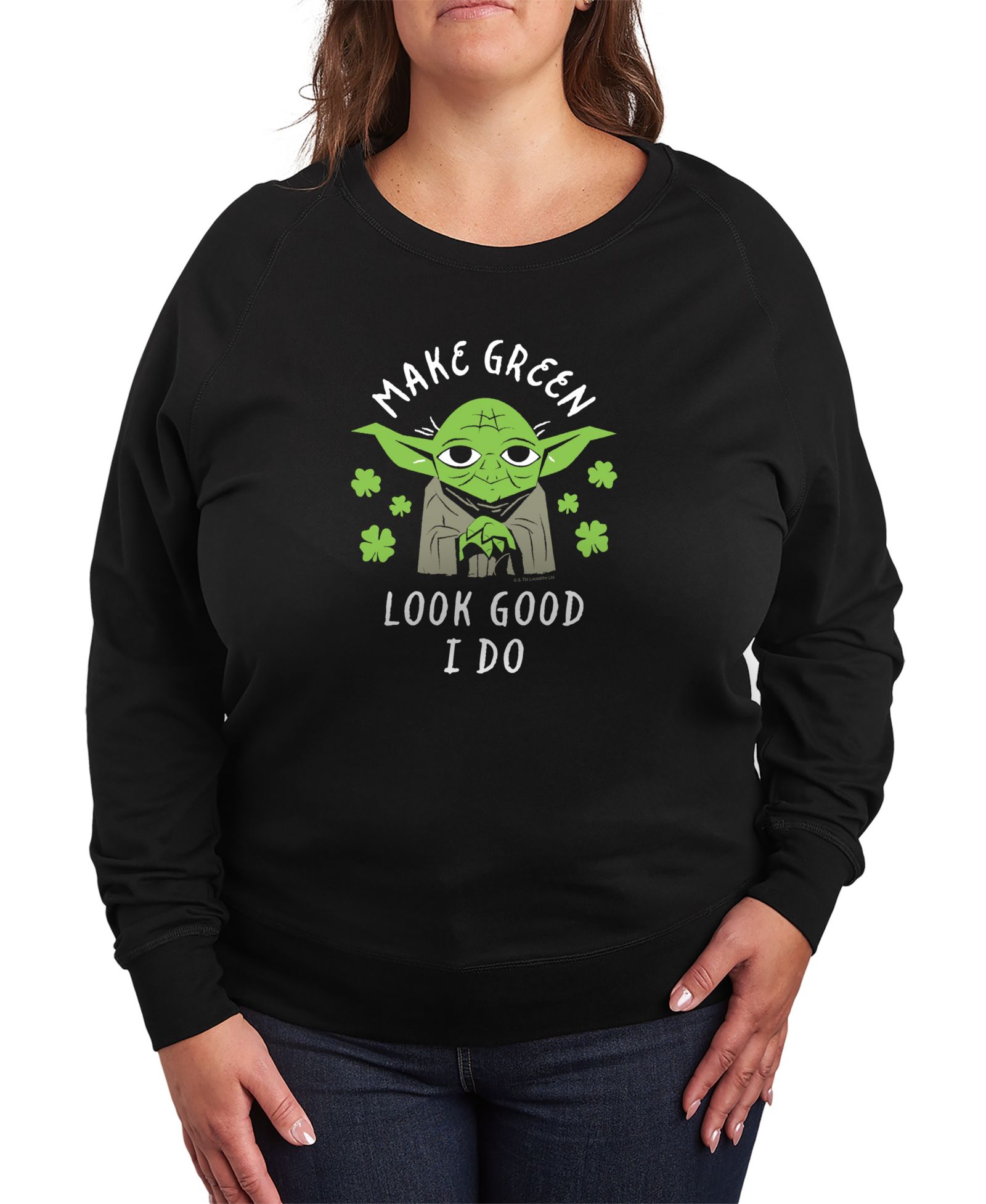 Свитшот Hybrid Apparel Plus Size с принтом Yoda Green Look Good
