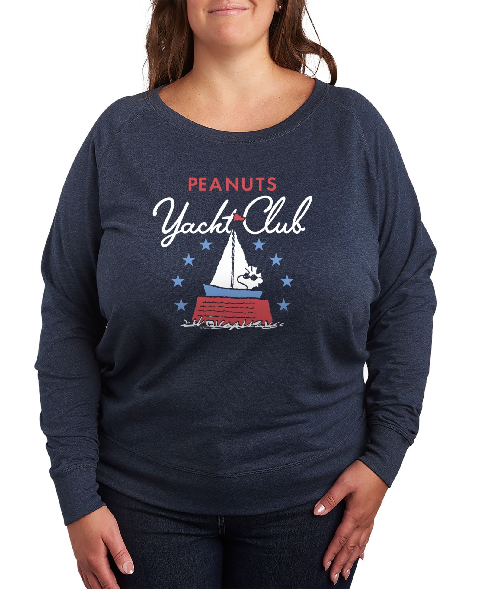 Свитшот Hybrid Apparel Plus Size Peanuts Patriotic Yacht Club French Terry Long-Sleeve