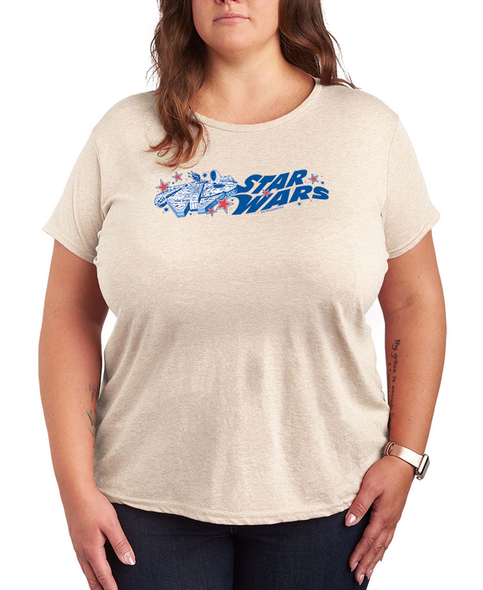 Hybrid Apparel Футболка с графикой Star Wars, Plus Size, с коротким рукавом