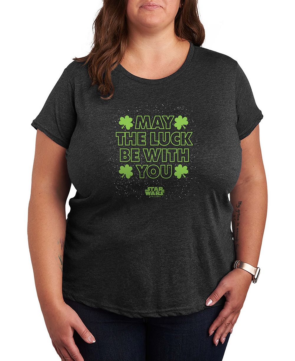 Футболка Hybrid Apparel Plus Size Star Wars St. Patrick's Day May the Luck Be with You Graphic