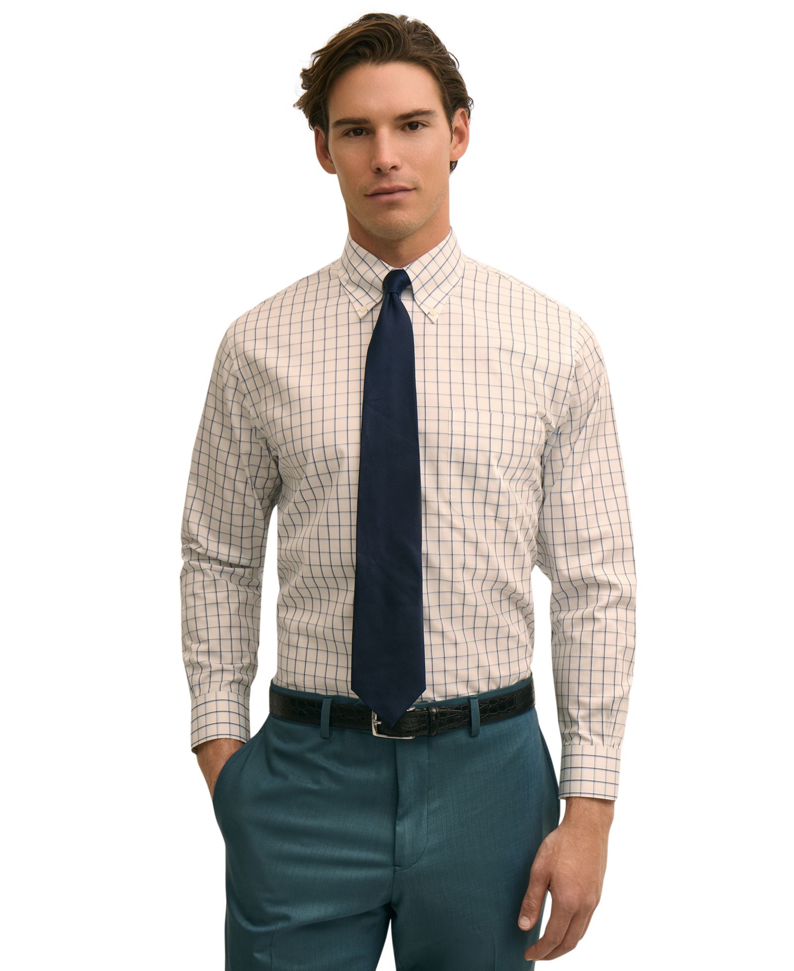 Мужская рубашка Brooks Brothers в клетку, поло