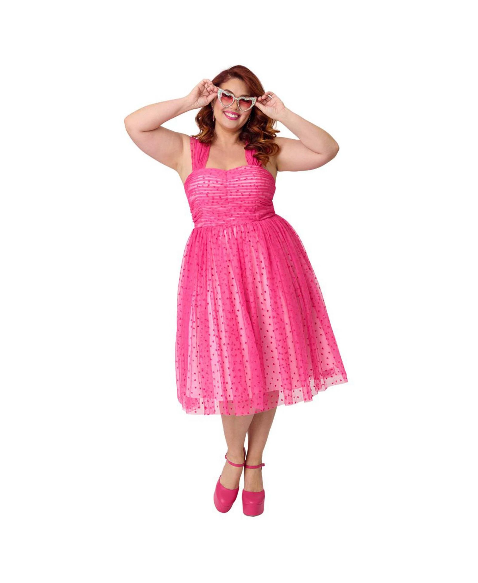 Платье Unique Vintage Plus Size Garden State Swing Dress