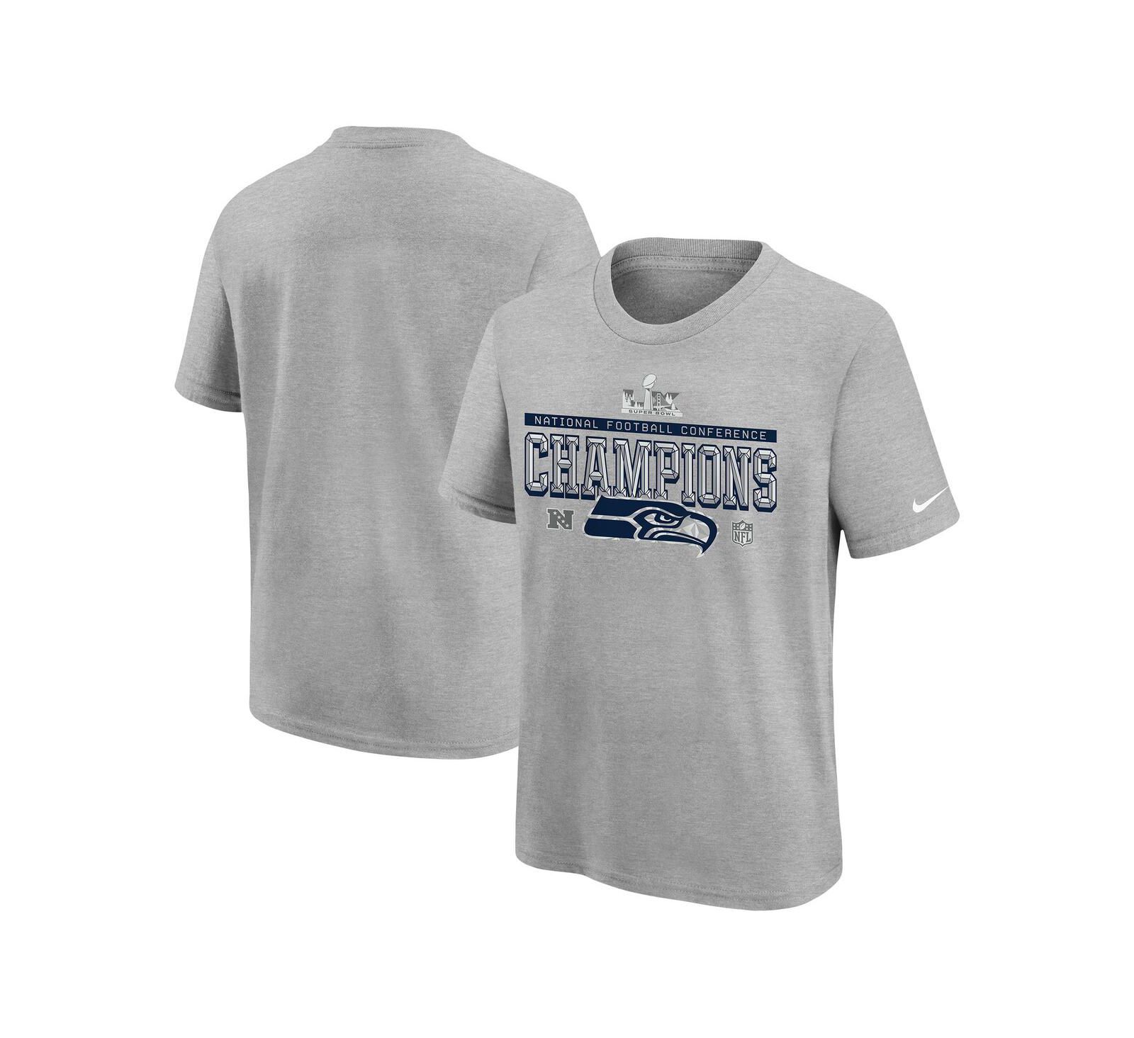 Детская футболка Nike Seattle Seahawks 2025 NFC Champions Locker Room Trophy Collection Authentic Gray