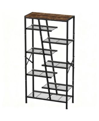 YIGII Boot & Shoe Storage Rack with Rustic Brown Finish