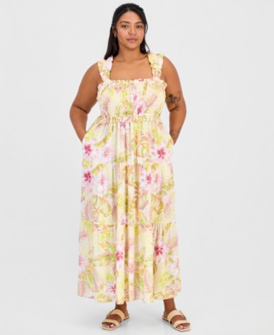 Платье FULL CIRCLE TRENDS Plus Size Poof Strap Square Neck Rayon