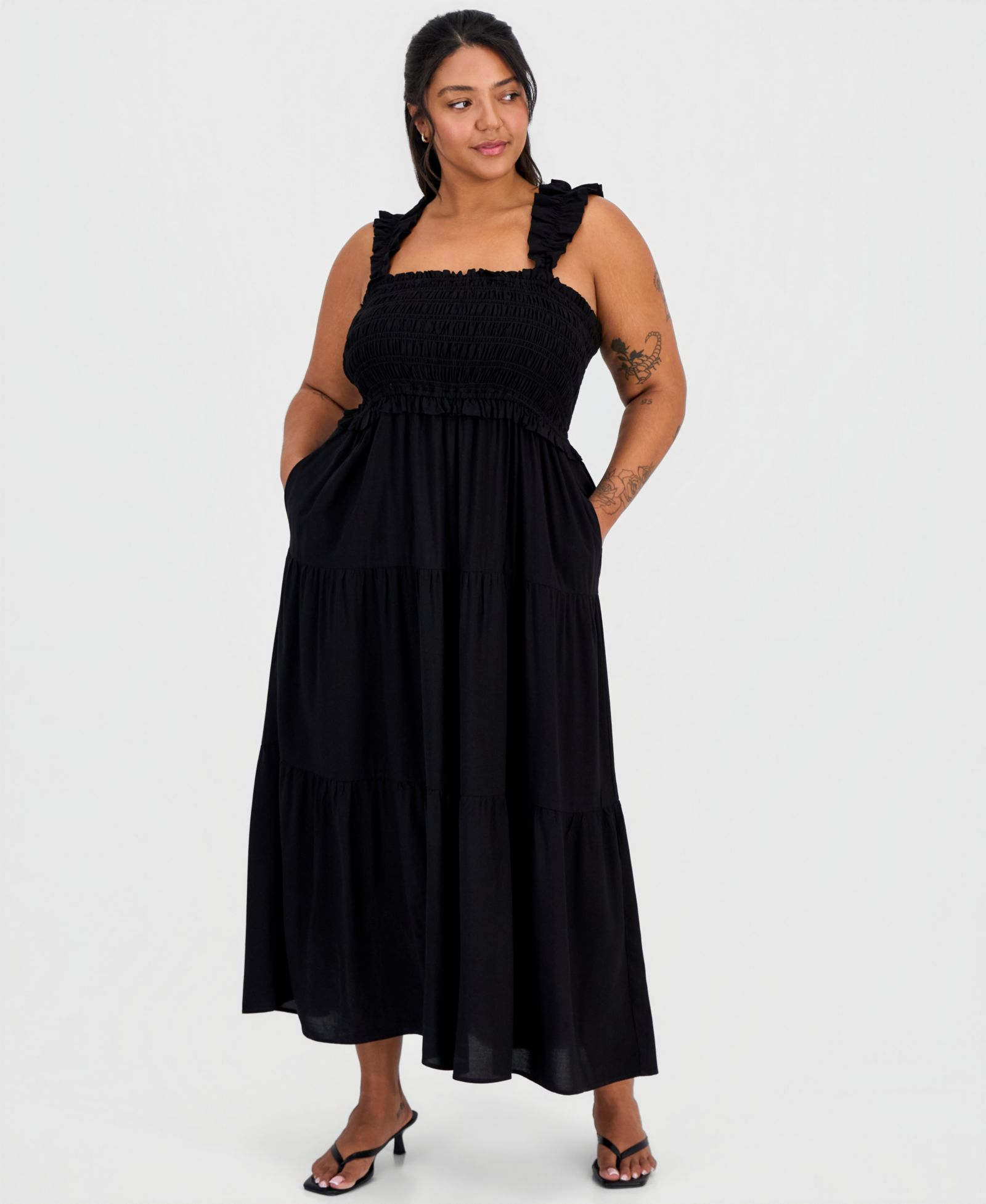 Платье макси Plus Size FULL CIRCLE TRENDS Smocked Bodice Sleeveless