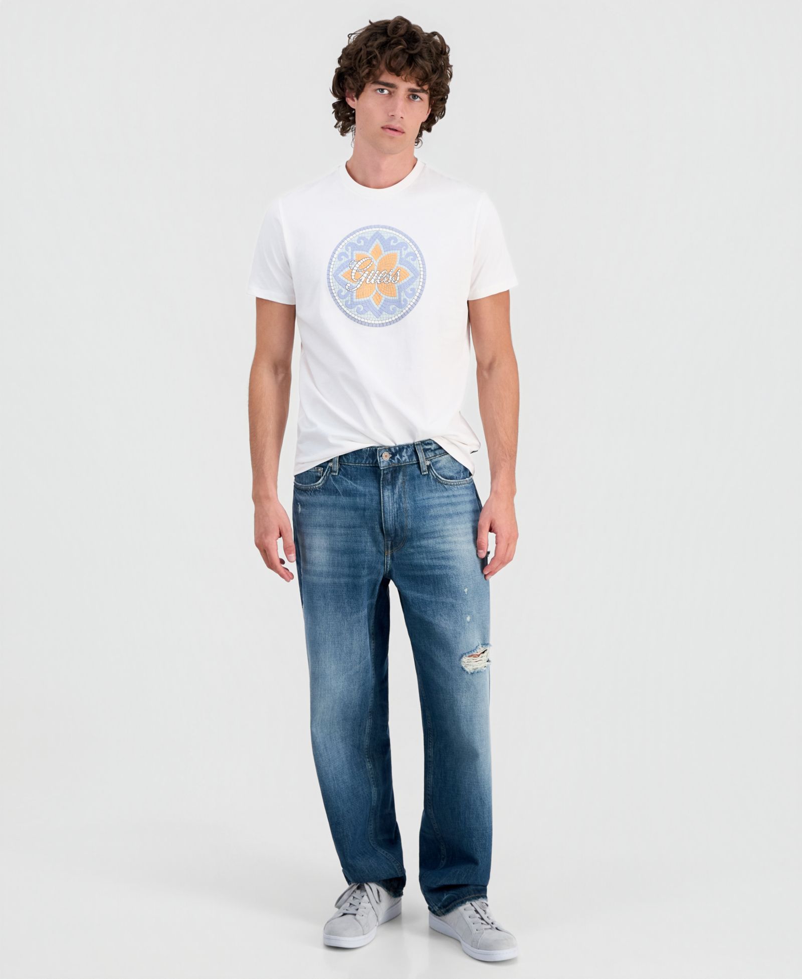 GUESS Men's Jett Baggy Ripped Jeans