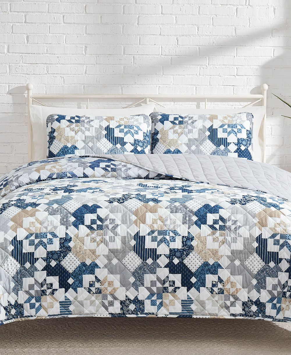 Комплект из 3 стеганых покрывал Lucky Brand Serra Patch, King