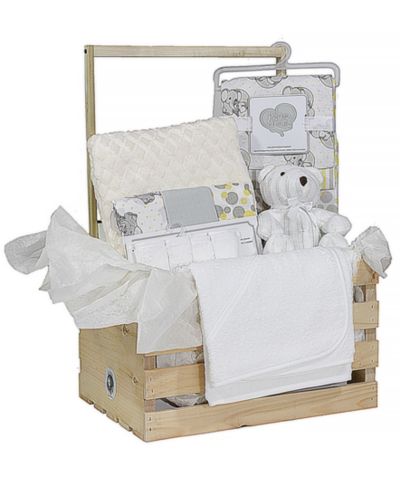 3 Stories Trading Baby Boys' & Baby Girls' Necessities Baby Shower Wardrobe Gift Crate, 16 Piece Set