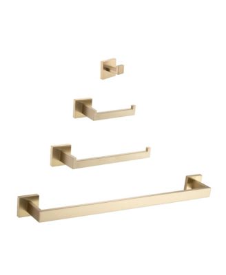 Набор сантехники RAINSKEN 4-Piece Stainless Steel (держатель полотенца, держатель бумаги, стойка и крючок)