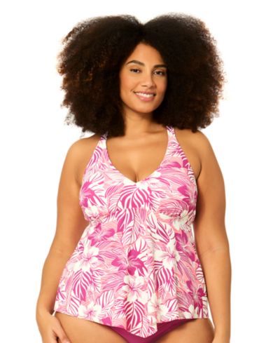 Женский топ танкини Raisins Curve Plus Size Underwire с цветочным принтом