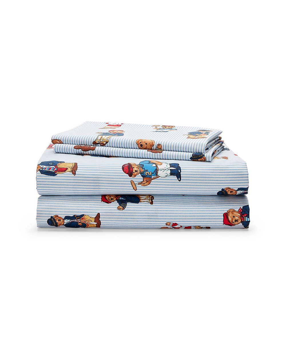 Polo Ralph Lauren Teddy Bear Stripe 4-Pc. Sheet Set, King