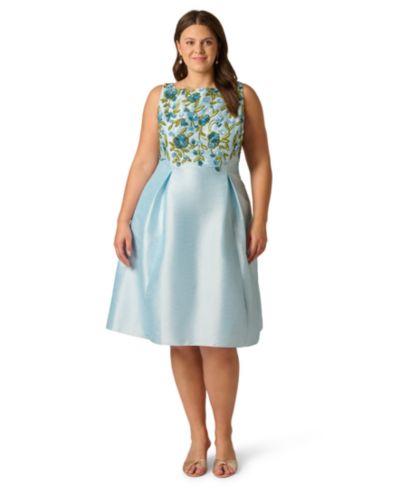 Платье миди Adrianna Papell Plus Size с вырезом Boat Neck