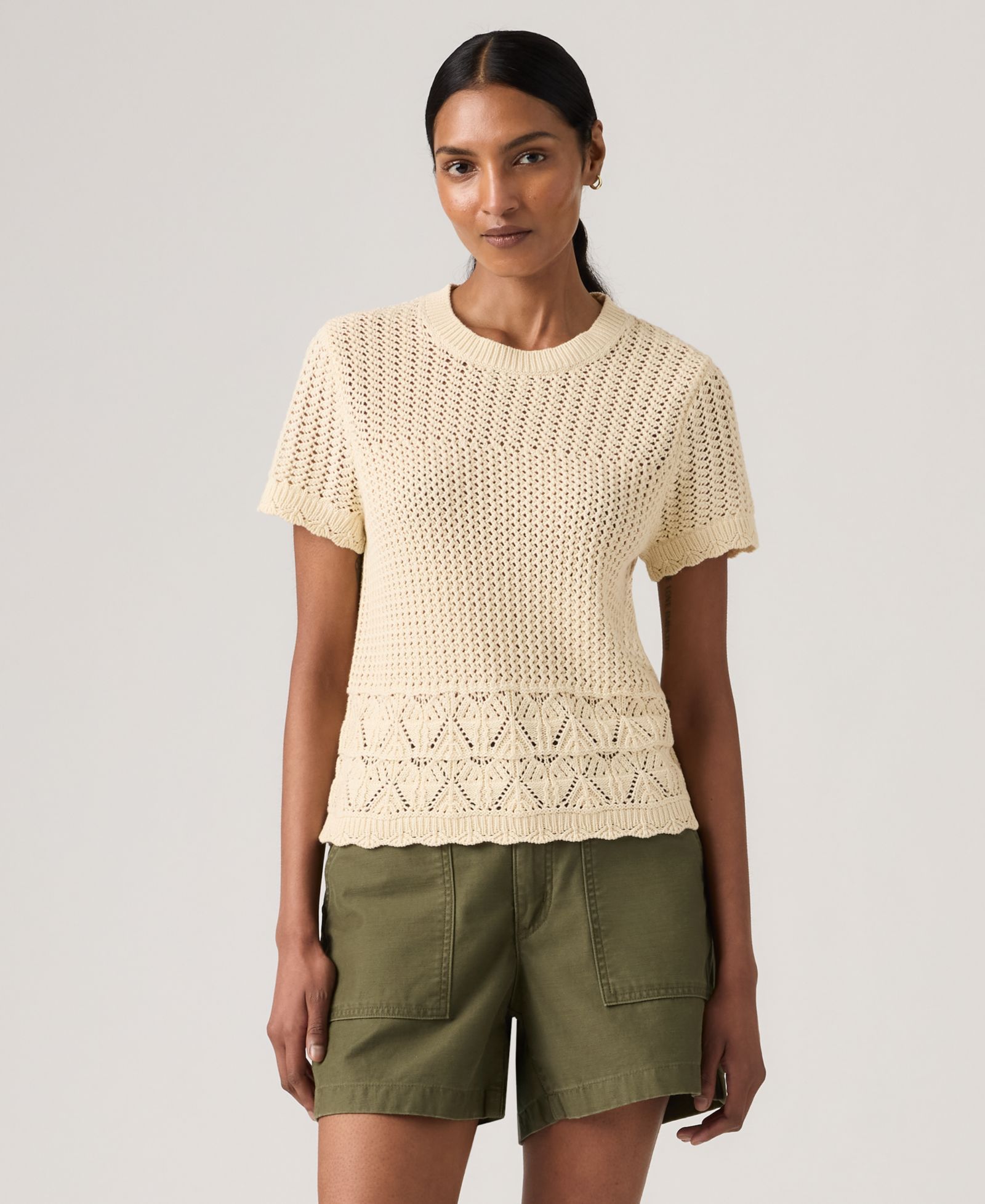 Levi's Women's Isabelle Crochet Short-Sleeve Sweater